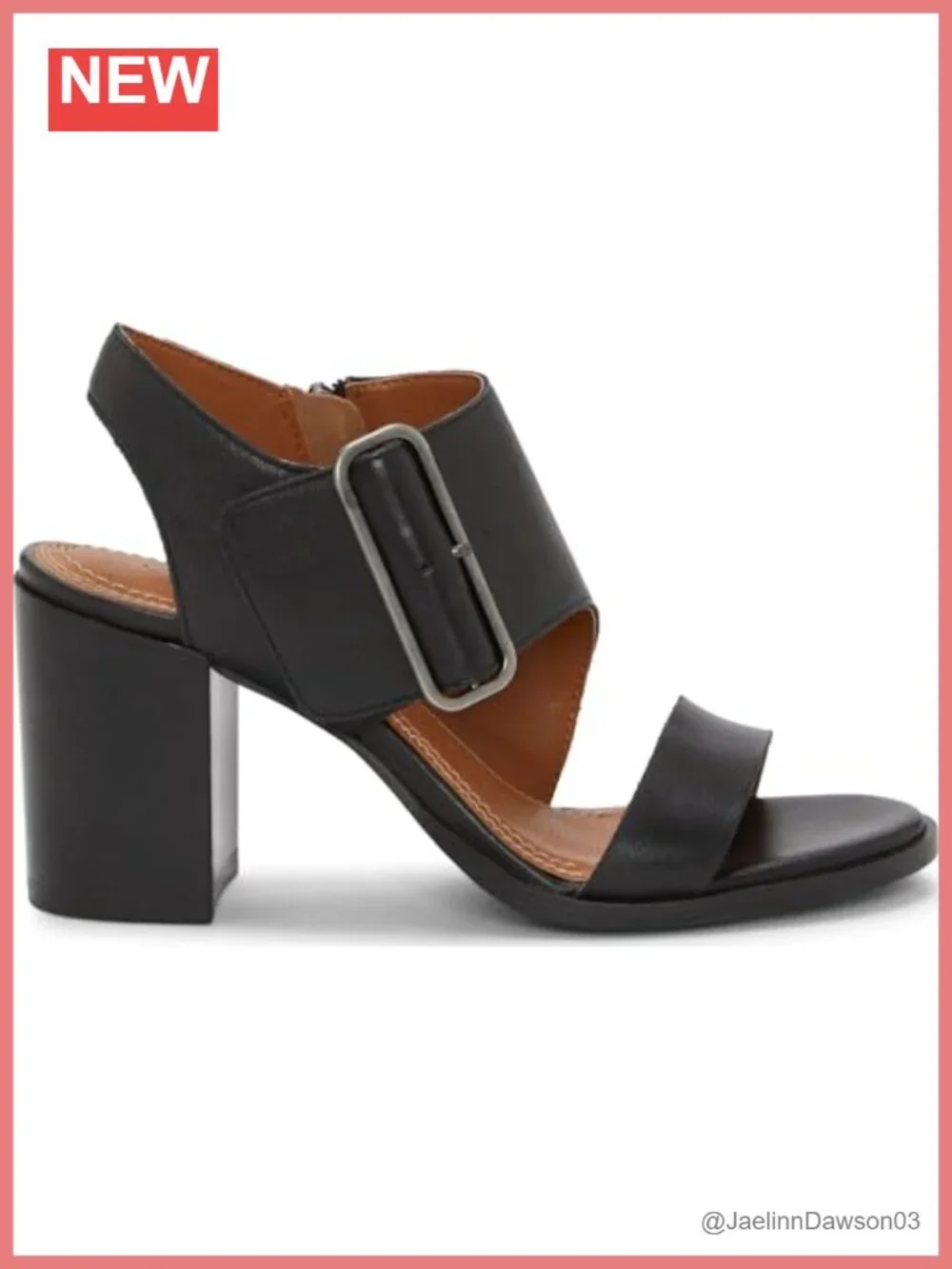 Lucky Brand Darnah Heeled Sandals Women's Stacked Heel Ankle Strap Leather